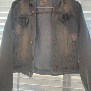 Love Tree Ripped Denim Jacket